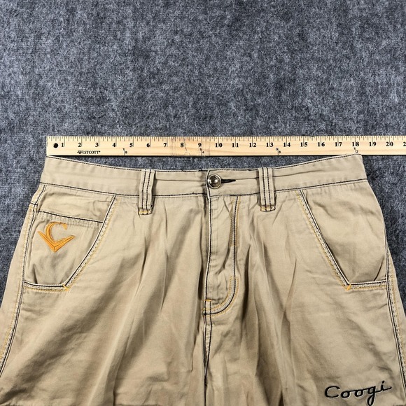 COOGI Cargo Shorts Mens 38 Beige Embroidered Drawstring Hip Hop Streetwear Y2K - Picture 8 of 16
